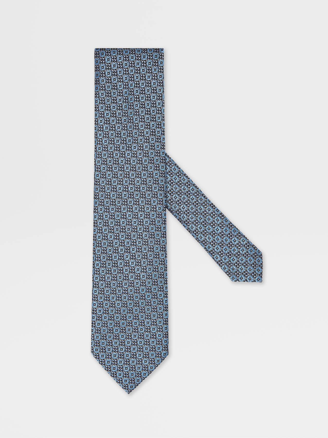 Light Blue Jacquard Silk Tie